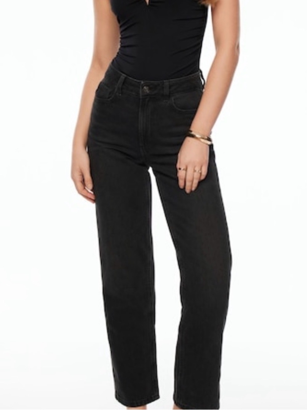 High-Rise Straight Leg Women's Jeans in Black